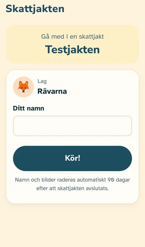 Gå med: Laget skriver in sin kod i mobilen.
